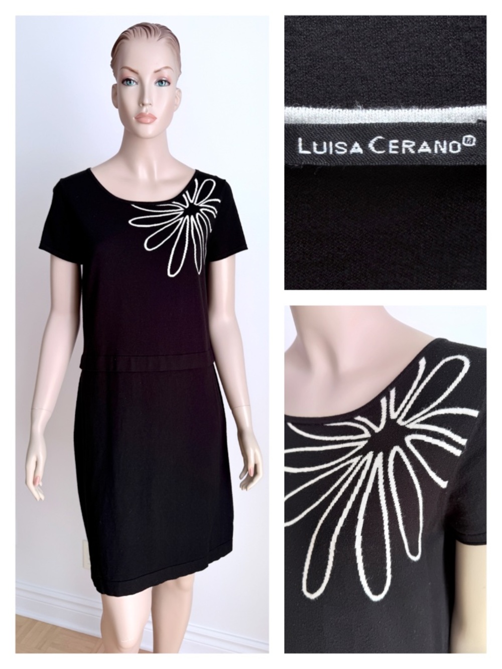 Luisa Cerano black knit dress